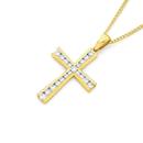 9ct-Gold-Diamond-Cross-Pendant Sale