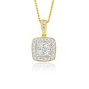 9ct-Gold-Diamond-Cushion-Shape-Cluster-Pendant Sale