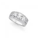 Silver-Three-Row-Trilogy-CZ-Ring Sale