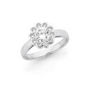 Silver-CZ-Flower-Cluster-Ring Sale