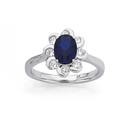 Silver-Dark-Blue-CZ-Flower-Cluster-Ring Sale