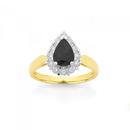 9ct-Gold-Sapphire-Diamond-Pear-Cut-Framed-Ring Sale