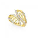 9ct-Gold-Diamond-Two-Leaves-Lace-Dress-Ring Sale