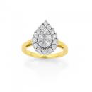 9ct-Gold-Diamond-Pear-Shape-Dress-Ring Sale