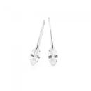 Silver-CZ-Marquise-Clawless-Hook-Earrings Sale