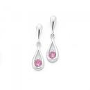 Silver-Pink-CZ-Open-Teardrop-Earrings Sale