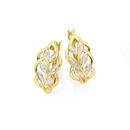 9ct-Gold-Diamond-Multiple-Leaves-Hoop-Earrings Sale