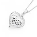 Silver-Medium-Dia-Cut-Puff-Heart-Pendant Sale