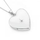 Silver-Heart-Locket-With-Diamond-Centre Sale