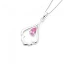 Silver-Pink-Pear-CZ-Open-Lantern-Pendant Sale