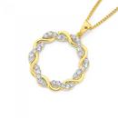 9ct-Gold-Diamond-Open-Circle-Twist-Wreath-Pendant Sale