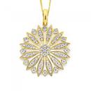 9ct-Gold-Diamond-Cluster-Wheel-Pendant Sale