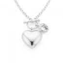 Silver-Heart-Heart-CZ-FOB-Necklet Sale