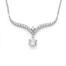 Silver-Wide-Curved-V-CZ-Drop-Necklet Sale