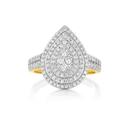 9ct-Gold-Diamond-Pear-Shape-Dress-Ring Sale