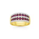 9ct-Gold-Natural-Ruby-Diamond-Wide-Dress-Band Sale