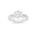 Silver-CZ-Solitaire-With-Oval-Side-Stone-Ring Sale