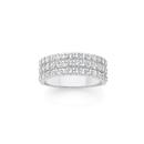 Sterling-Silver-Cubic-Zirconia-Three-Row-Eternity-Ring-Size-O Sale