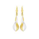 9ct-Gold-Two-Tone-Wave-Lever-back-Drop-Earrings Sale