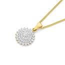 9ct-Gold-Diamond-Round-Cluster-Pendant Sale