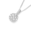 9ct-White-Gold-Diamond-Round-Cluster-Pendant Sale