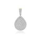 9ct-Gold-Diamond-Cluster-Pear-Shape-Pendant Sale