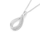 9ct-White-Gold-Diamond-Double-Swirl-Pendant Sale