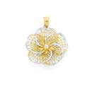 9ct-Gold-Two-Tone-Flower-Pendant Sale