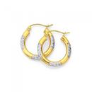 9ct-Two-Tone-Small-Diamond-Cut-Hoops-10mm Sale