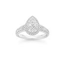 18ct-White-Gold-Diamond-Pear-Shape-Cluster-Ring Sale