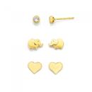 9ct-Gold-3-x-Stud-Earrings-Set Sale