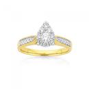 9ct-Gold-Diamond-Cluster-Pear-Shape-Ring Sale