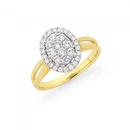 9ct-Gold-Diamond-Cluster-Oval-Shape-Ring Sale