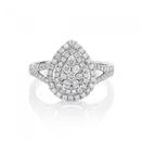 9ct-White-Gold-Cluster-Pear-Shape-Dress-Ring Sale