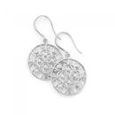 Silver-CZ-Mosaic-Round-Drop-Hook-Earrings Sale