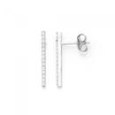 Silver-CZ-Long-Bar-Stud-Earrings Sale