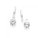 Silver-4-Claw-CZ-Drop-On-Huggie-Earrings Sale