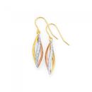 9ct-Gold-Tri-Tone-Twist-Drop-Earrings Sale