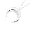 Silver-Ridged-Crescent-Moon-Pendant Sale