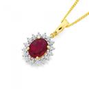 9ct-Gold-Created-Ruby-Diamond-Enhancer-Pendant Sale