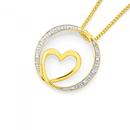 9ct-Gold-Diamond-Circle-Heart-Pendant Sale