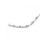 Silver-Pink-Cubic-Zirconia-Kiss-Bracelet Sale