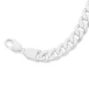 Sterling-Silver-21cm-Diamond-Cut-Flat-Curb-Gents-Bracelet Sale