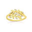 9ct-Gold-Diamond-Leaves-Crossover-Dress-Ring Sale