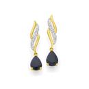 9ct-Gold-Sapphire-Diamond-Drop-Stud-Earrings Sale