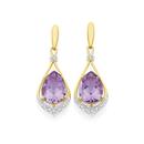 9ct-Gold-Pink-Amethyst-Diamond-Stud-Earrings Sale
