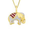 9ct-Gold-Ruby-Diamond-Elephant-Enhancer-Pendant Sale