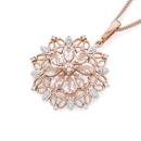 9ct-Rose-Gold-Morganite-Diamond-Flower-Pendant Sale