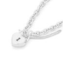 Silver-Oval-Belcher-Puff-Heart-Padlock-Bracelet Sale