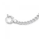 Silver-19cm-Curb-Bolt-Ring-Bracelet Sale